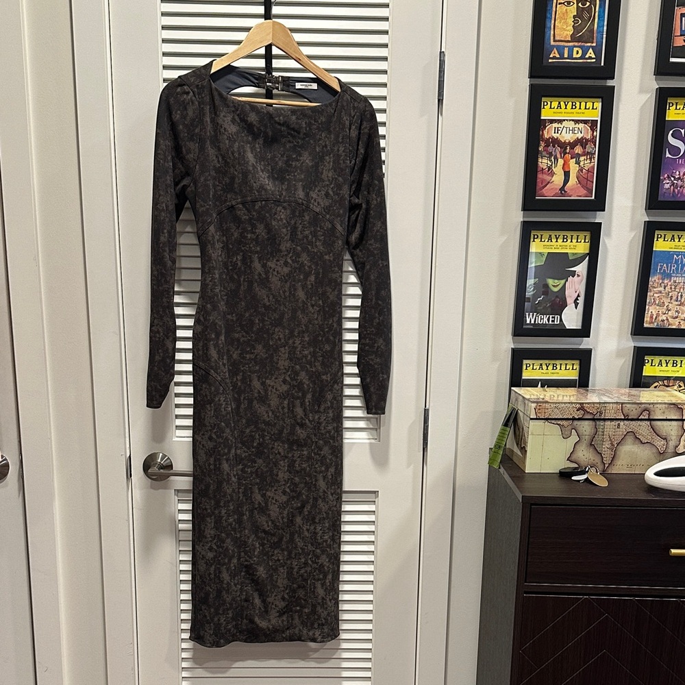 Backless Gray Patterned Dress